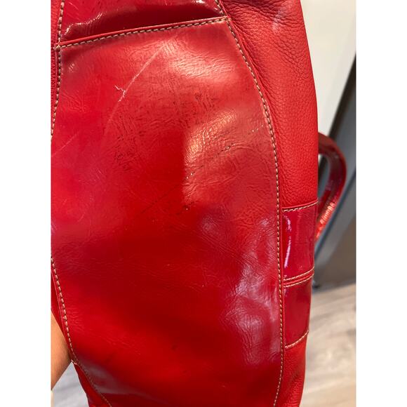 Tignanello red leather shoulder bag purse - Picture 4 of 7